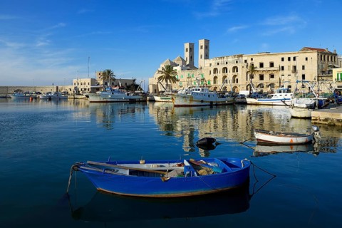 Harbour with old fishing boats