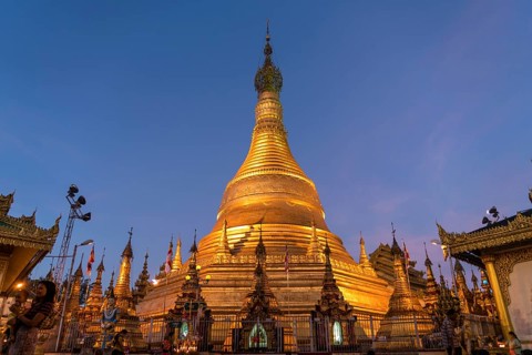 Golden Stupa at dusk