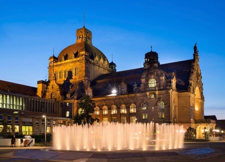 Opera House with illuminated fountain