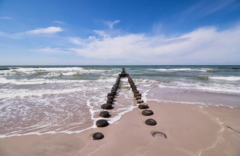 Groin near Ahrenshoop on the west beach of the peninsula Fischland-Darss-Zingst