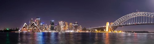 Circular Quay and The Rocks at night