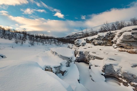 Snow in Abisko Canyon