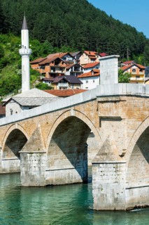 Historic ottoman bridge over Neretva river