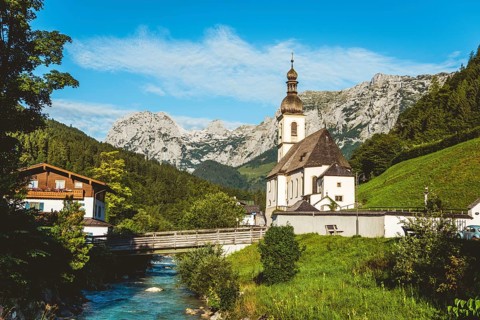 Parish church St. Sebastian with Ramsauer Ache