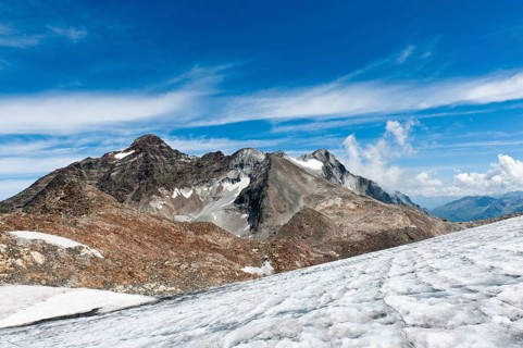 View over the glacier Geltalferner with summit Schneebiger Nock