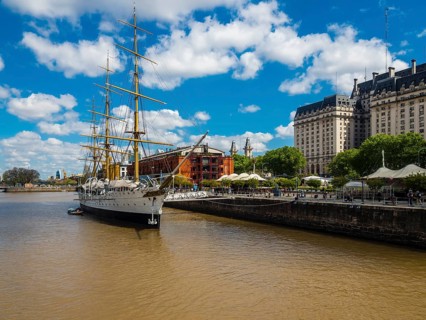 Museum ship Sarmiento in the harbour