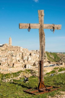 Viewpoint with cross and view to the old town