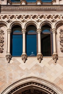 Arched windows on the facade