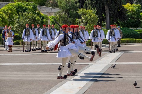 Changing of the guards in front of Parliament