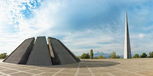 View over Yerevan and Mount Ararat from Tsitsernakaberd