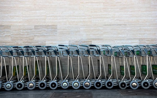 Parked trolleys