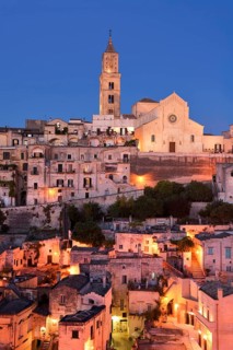 Medieval historic centre at dusk