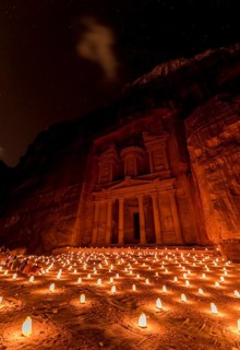 Candles in front of the Pharaoh's treasure house