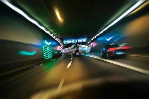 Car traffic through Luise-Kiesselbach tunnel