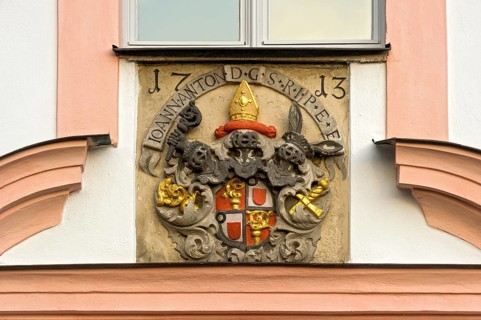Coat of arms of the prince bishop Johann Anton I. Knebel of cathedral arch