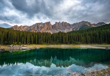 Latemar group reflected in the Karersee