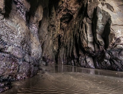 Caves eroded by the sea