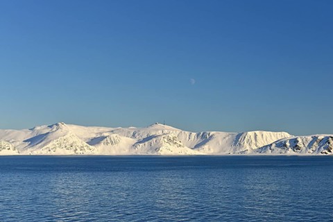 Snow covered mountain range
