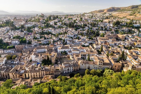 View from the Alhambra to Albayzin