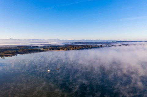 Morning fog over Lake Starnberg
