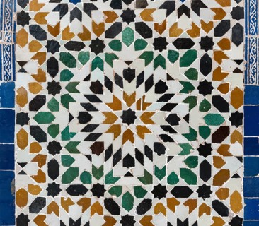 Close-up of zellij mosaic