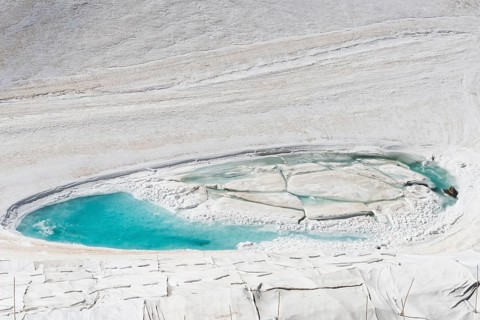 Molten pool at Corvatsch glacier in St. Moritz