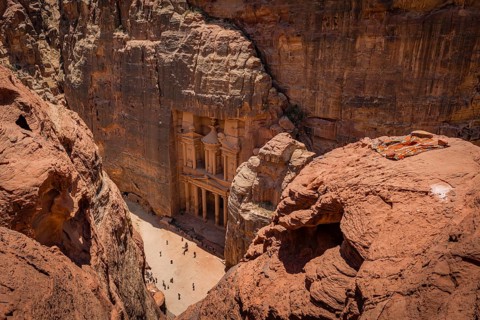 View from above into the gorge Siq