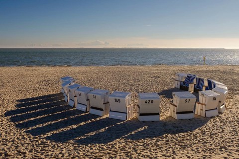 Beach chairs at the east beach of Hornum