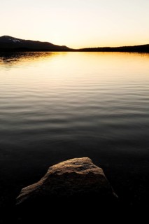 Lake Korssjoen in evening light at Roros