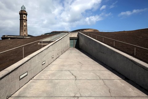 Entrance to the information centre Volcano Capelinhos