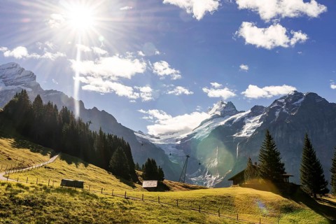 View from Hiking Trail to Bachalpsee