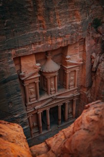 View from above into the gorge Siq