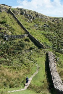 Hiking trail along Hadrian's Wall