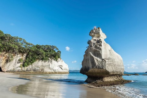 Rock formation on the beach near Cathedral Cove