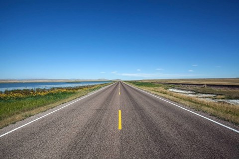 Empty straight road