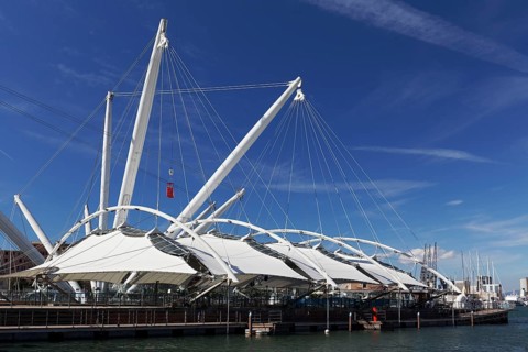 Tent roof construction of the Piazza delle Feste
