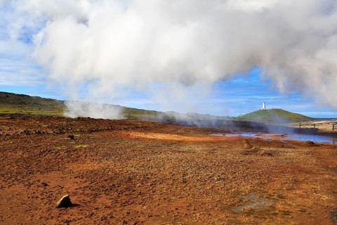 Hot volcanic steam
