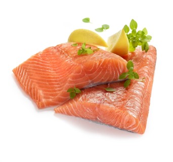 Raw salmon fillet