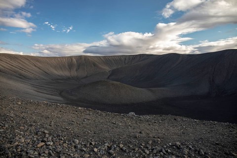 Summit Hverfjall volcanic crater