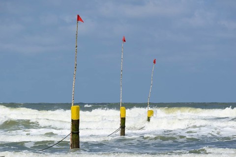 Beach limit marker posts