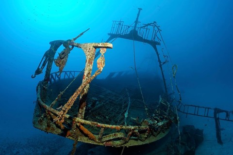 Bow of fishing vessel