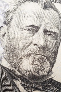 Portrait of Ulysses Simpson Grant on a US fifty dollar bill