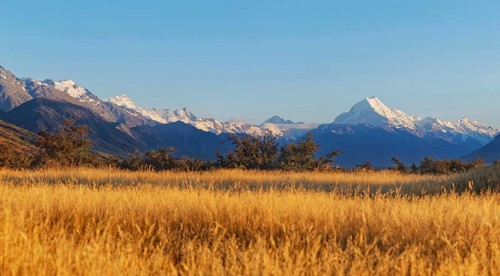 The peak of snowy Mount Cook