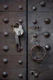 Castle gate with lock