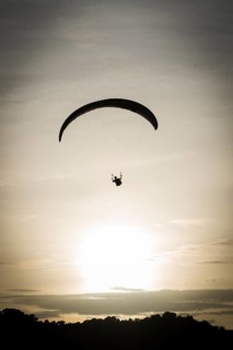Paragliding at sunset