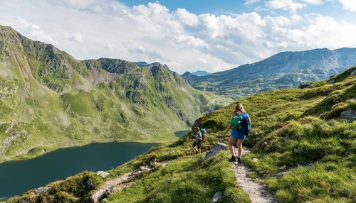 Hikers on a trail