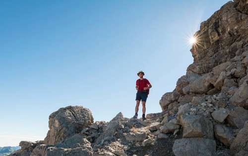 Hiker during the ascent