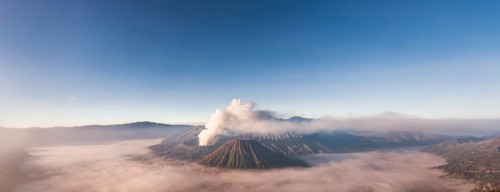 Mount Bromo volcanic clouds