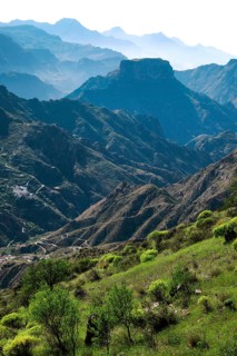 View on mountains from Roque Bentayga