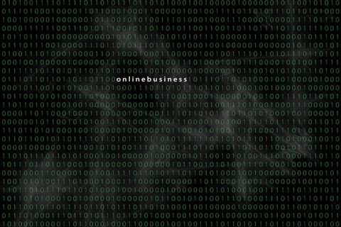 Computer matrix with word Onlinebusiness